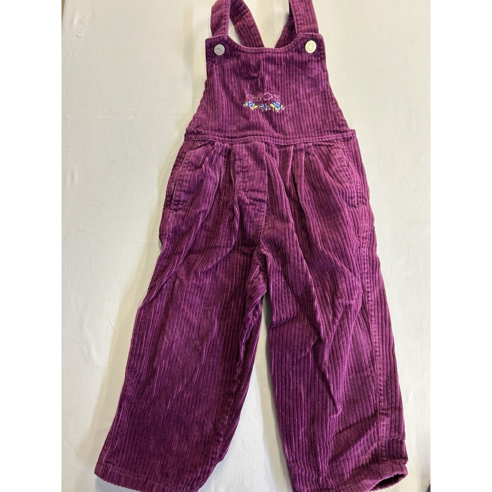 Vintage Cherokee Brand Purple/maroon Corduroy Overalls Size 3T